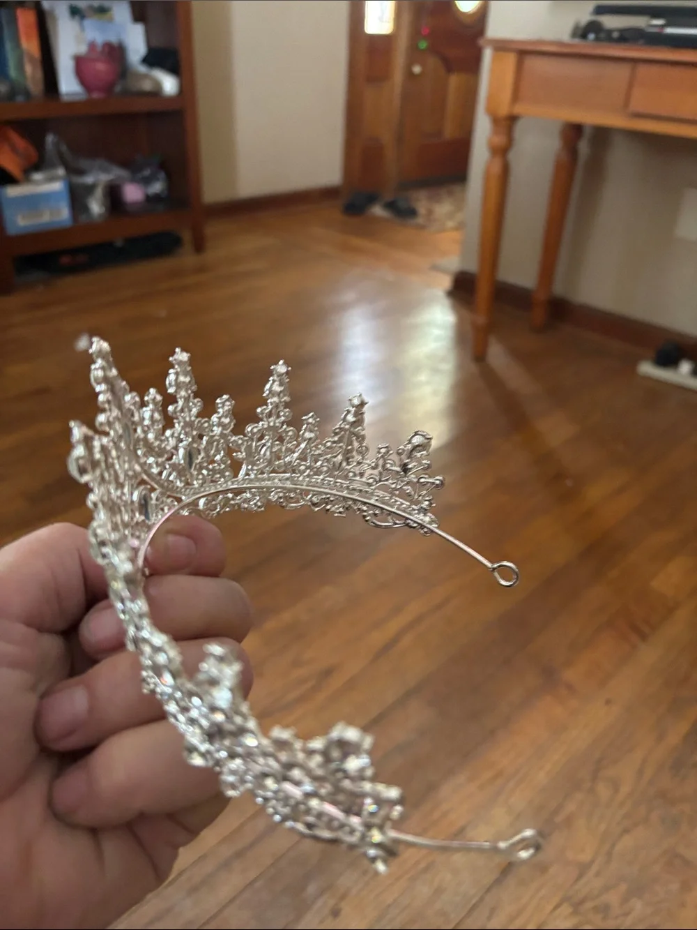 3 Crystal Bridal Tiara Crown - Silver